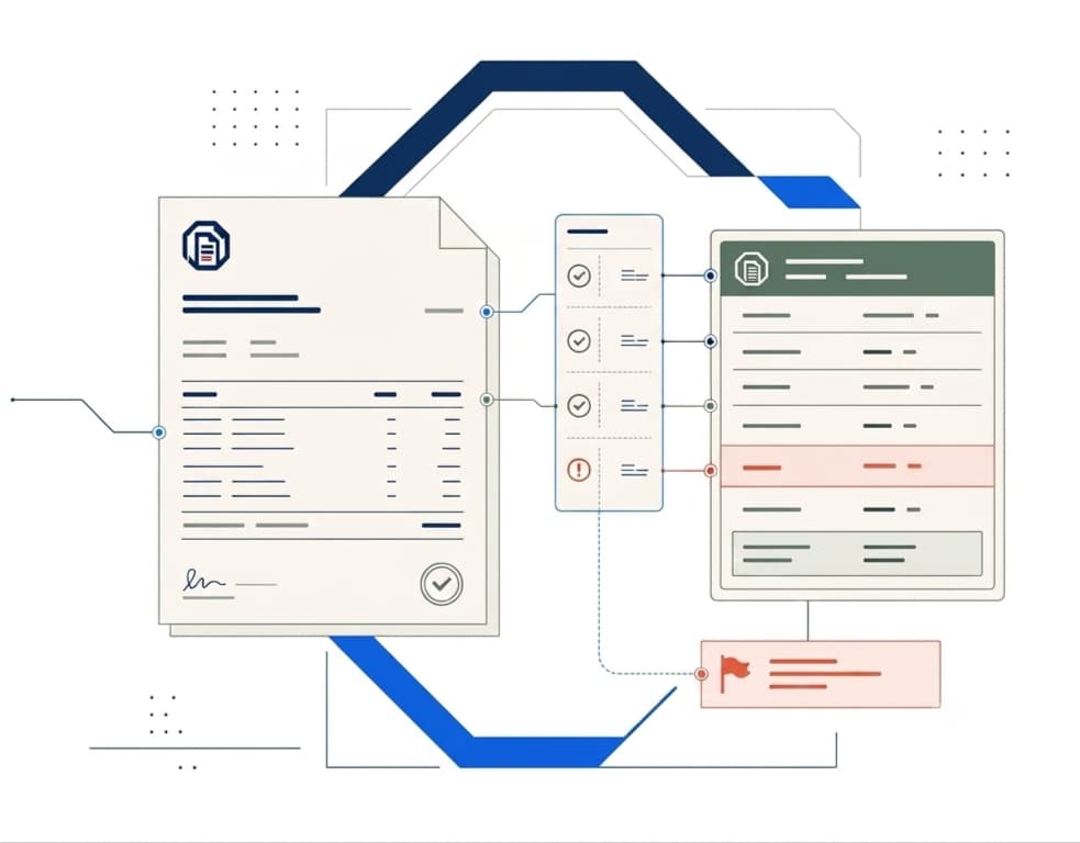 ValidOps compares documents with connected financial records and surfaces exceptions